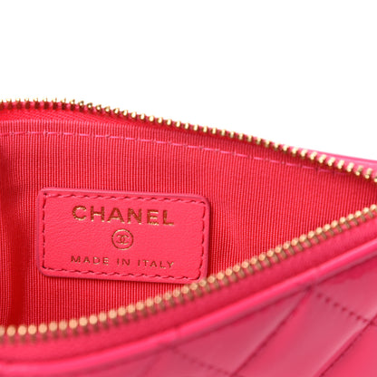 Chanel Patent Quilted Small Cosmetic Case Pink 6 of 8