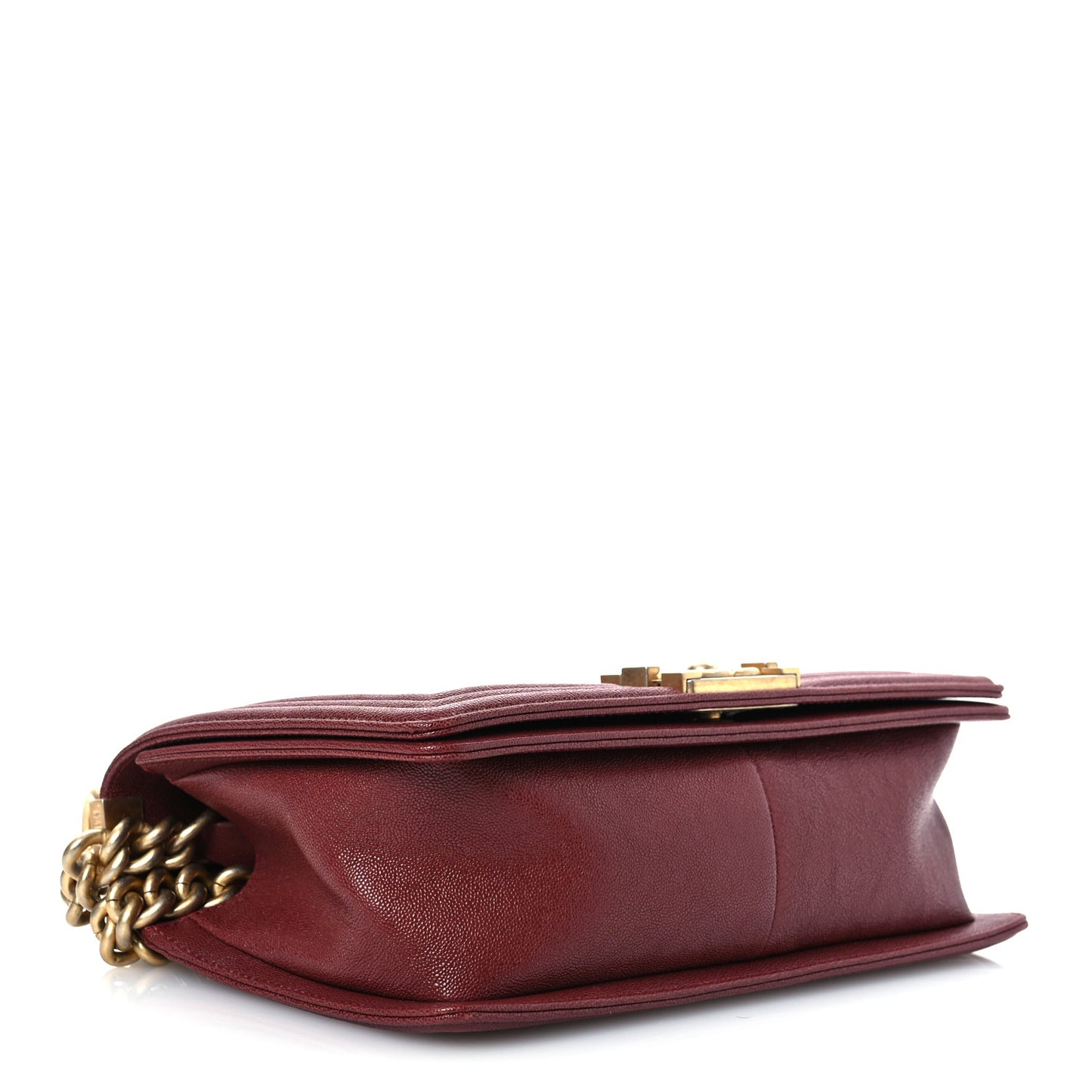 Caviar Quilted Medium Boy Flap Dark Red