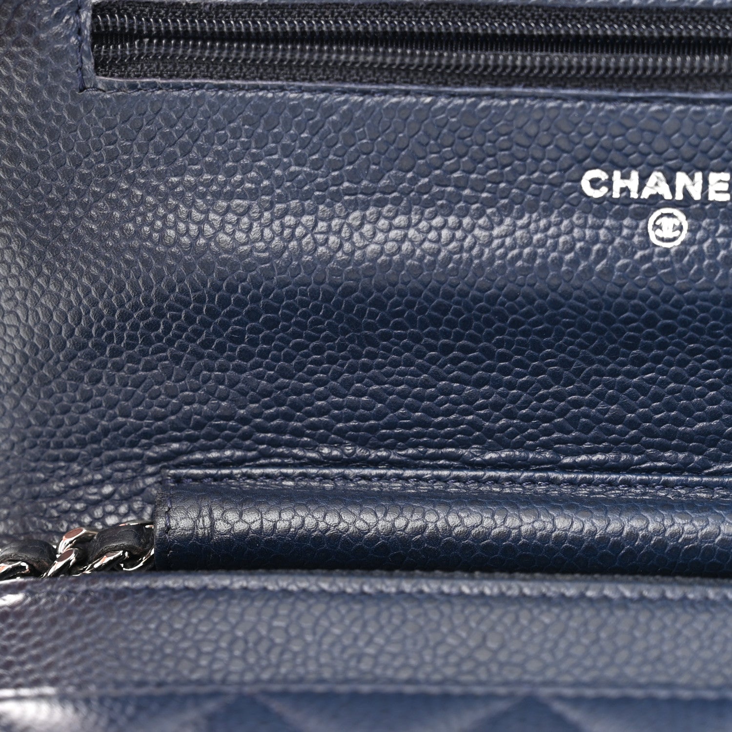 Chanel Caviar Quilted Wallet On Chain WOC Navy Blue 12 of 13