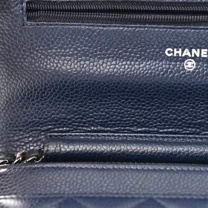 Chanel Caviar Quilted Wallet On Chain WOC Navy Blue 12 of 13