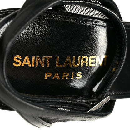 Saint Laurent Tulle Missy 110 Ankle Strap Sandals 37.5 Black 7 of 9