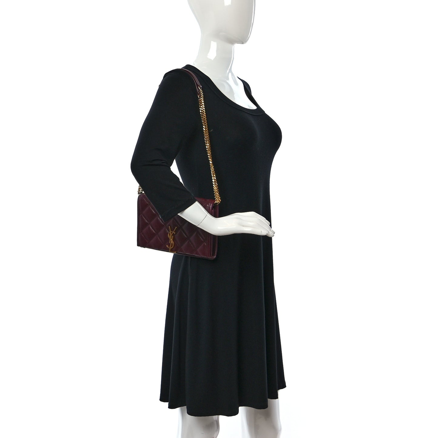 Lambskin Diamond Quilted Angie Chain Bag Burgundy