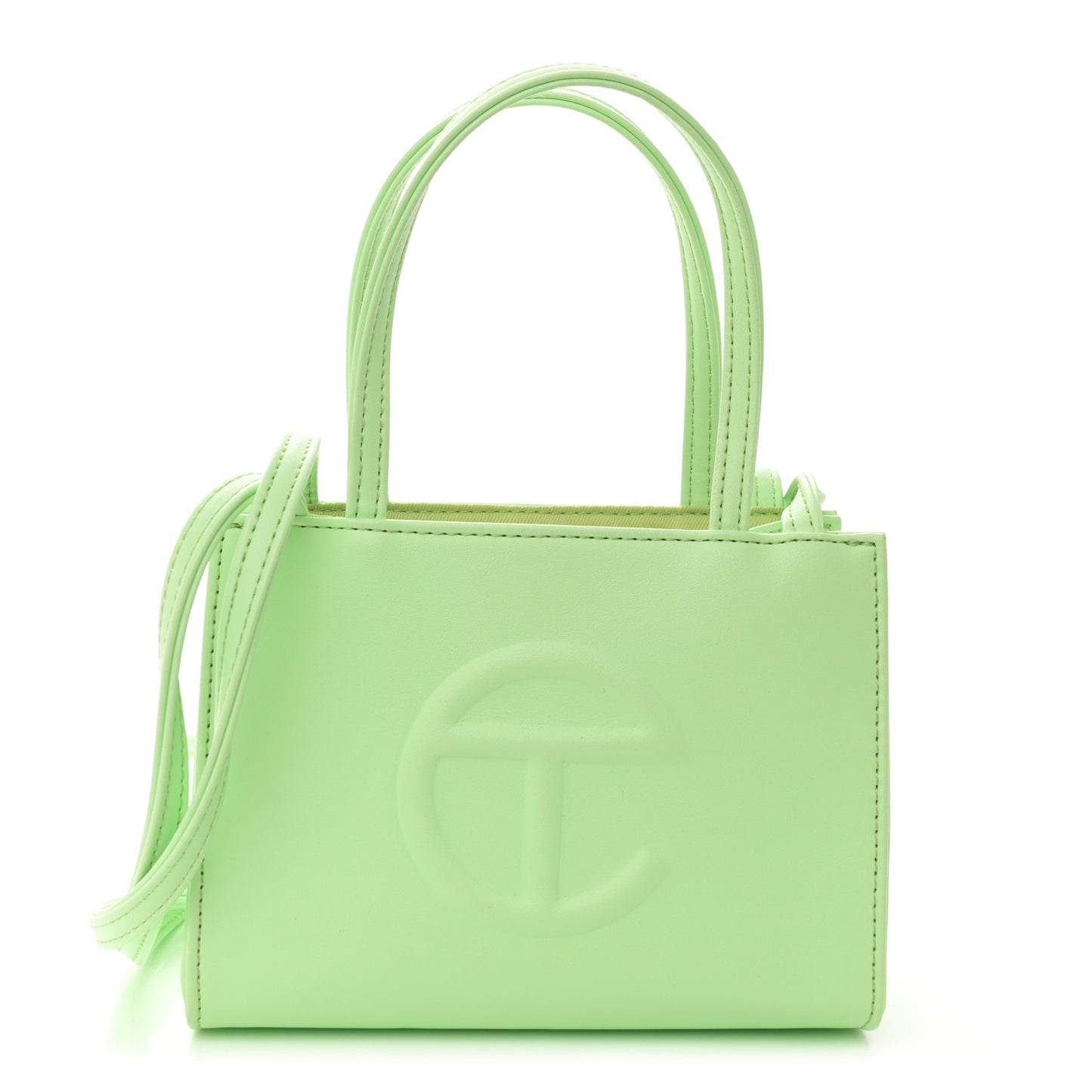 Vegan Leather Small Shopping Bag Double Mint