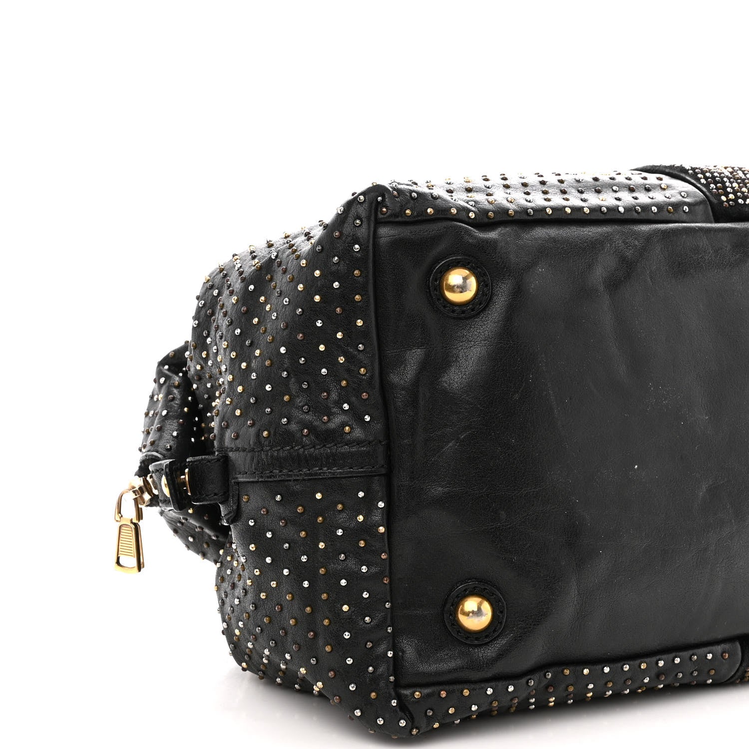 Saint Laurent Calfskin Rock Studded Easy Sac Black 9 of 24