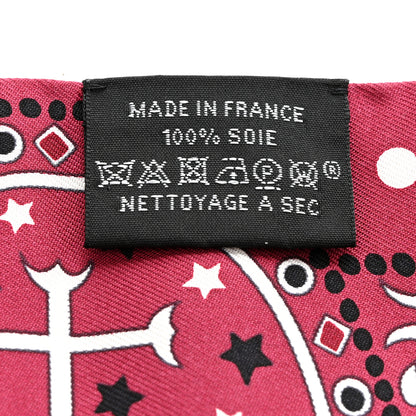 Hermes Silk Peuple Du Vent Bandana Twilly Rouge Black White 4 of 4