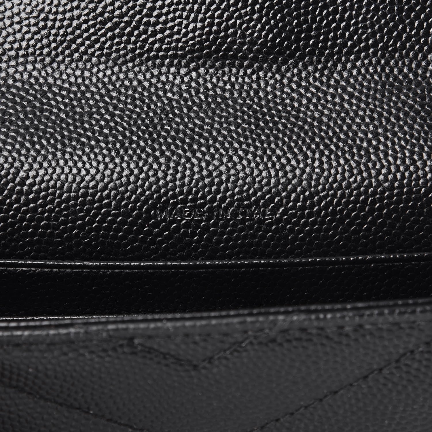 Saint Laurent Grain De Poudre Matelasse Chevron Small Monogram Envelope Wallet Black 6 of 9
