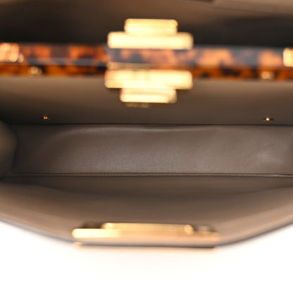 Fendi Vitello Seta Shiny Nappa Plexiglass Medium Peekaboo I SEE U Satchel Tortora 6 of 11