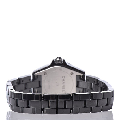 Chanel Stainless Steel Ceramic Diamond Bezel 29mm J12 Quartz Watch Black 4 of 8