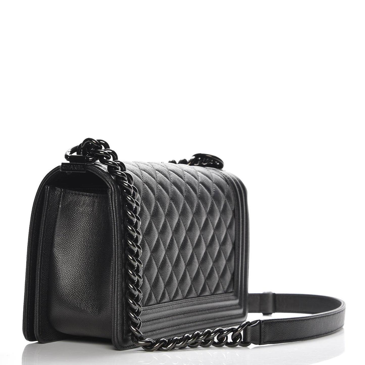 Caviar Quilted Medium Boy Flap So Black