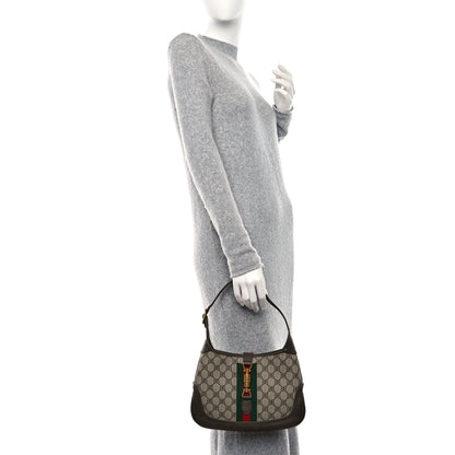 Gucci X BALENCIAGA BB Supreme Monogram Calfskin Web Small Jackie 1961 Hobo Beige Ebony 2 of 11
