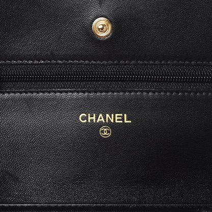 Chanel Lambskin Quilted Wallet On Chain WOC Black 6 of 10