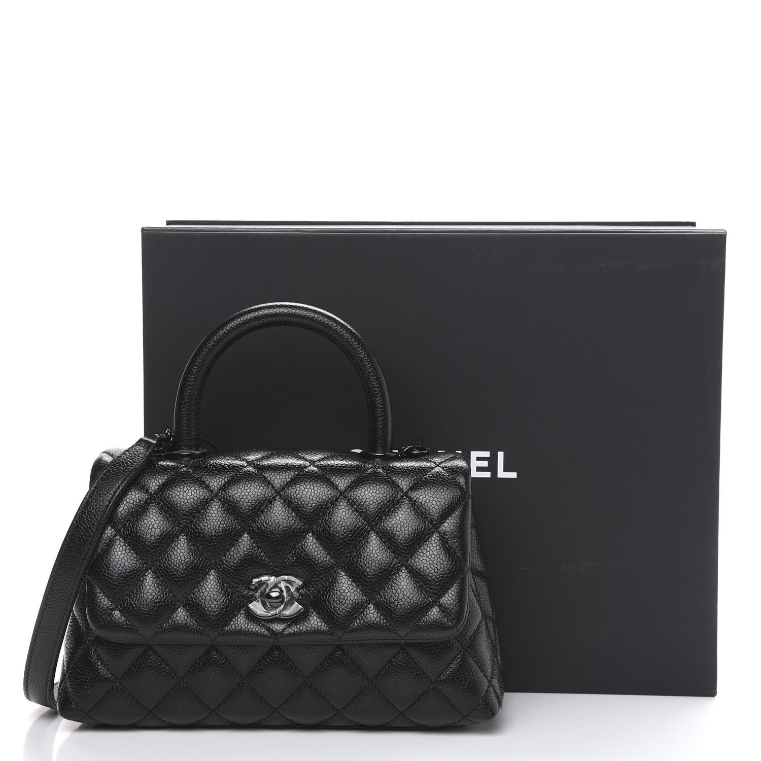 Chanel Caviar Quilted Mini Coco Handle Flap So Black 10 of 10