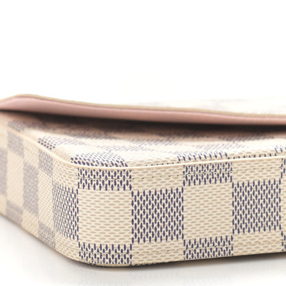 Louis Vuitton Damier Azur Pochette Felicie Chain Wallet Rose Ballerine 10 of 12
