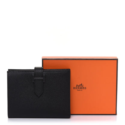 Hermes Epsom Monochrome Bearn Compact Wallet Black 8 of 8