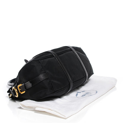 Prada Calfskin Tessuto Nylon Shopping Satchel Black 4 of 10