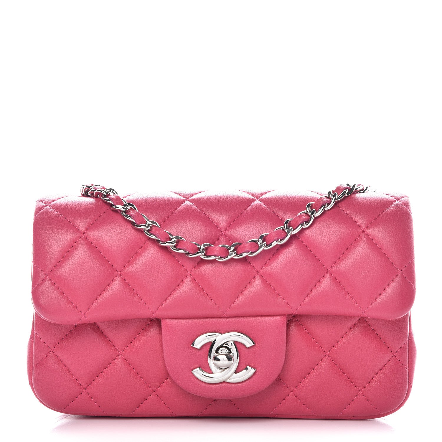 Chanel Lambskin Quilted Extra Mini Flap Dark Pink 1 of 12