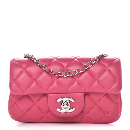 Chanel Lambskin Quilted Extra Mini Flap Dark Pink 1 of 12