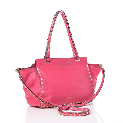 Valentino Garavani Vitello Small Rockstud Tote Pop Fuxia 4 of 19