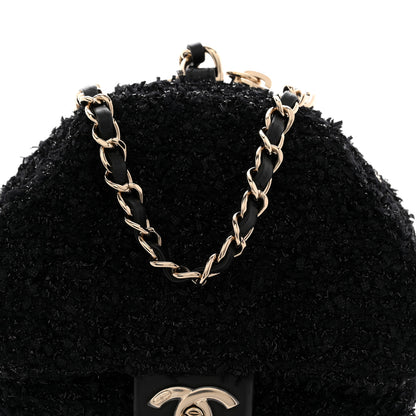 Chanel Tweed Coco Beach Barrel Shoulder Bag Black 9 of 12