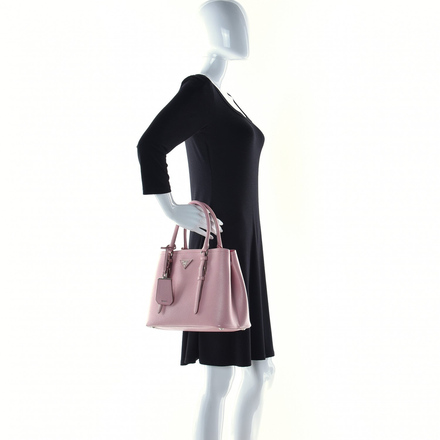 Prada Saffiano Cuir Small Double Handle Tote Pesco 4 of 23