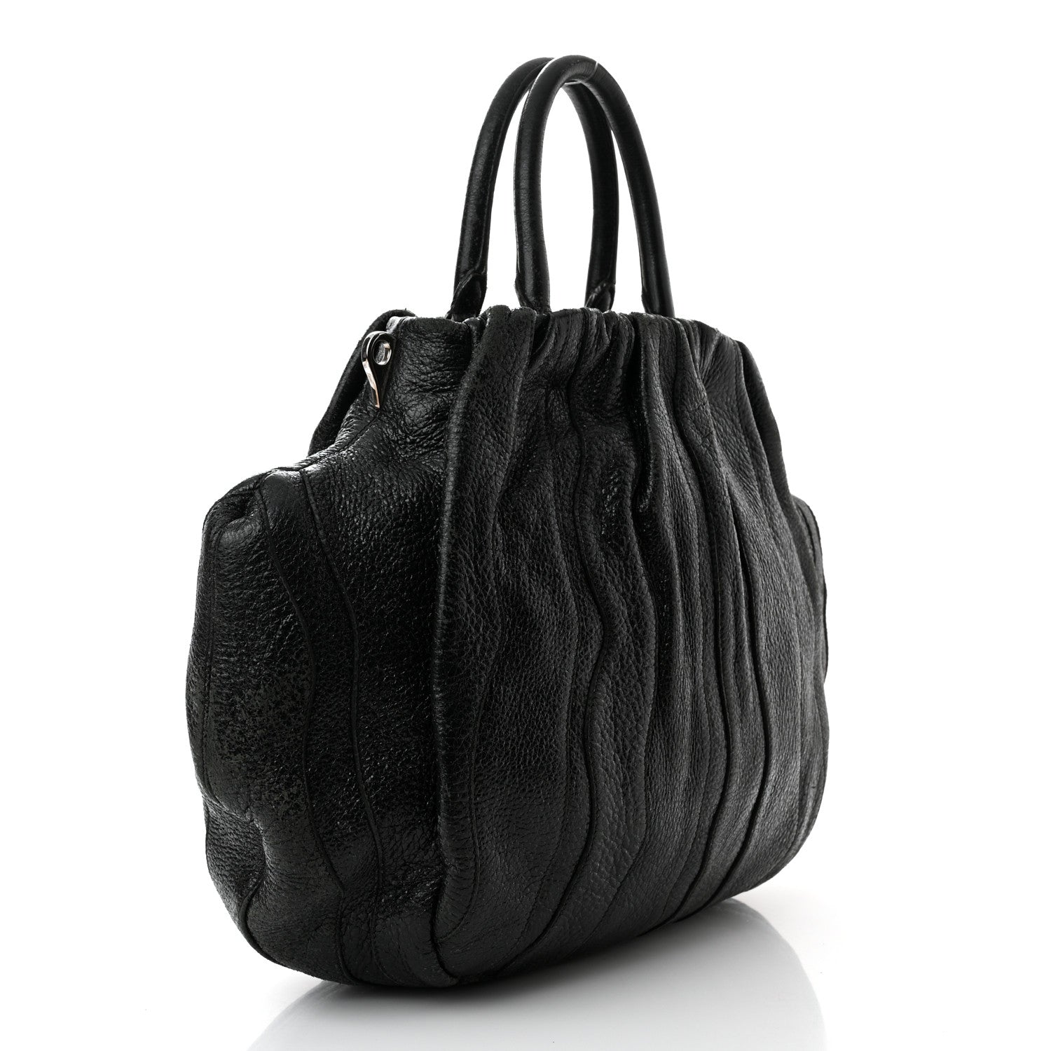 Prada Cervo Stripes Tote Black 3 of 10