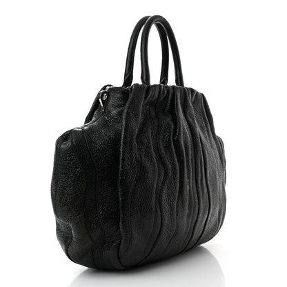 Prada Cervo Stripes Tote Black 3 of 10