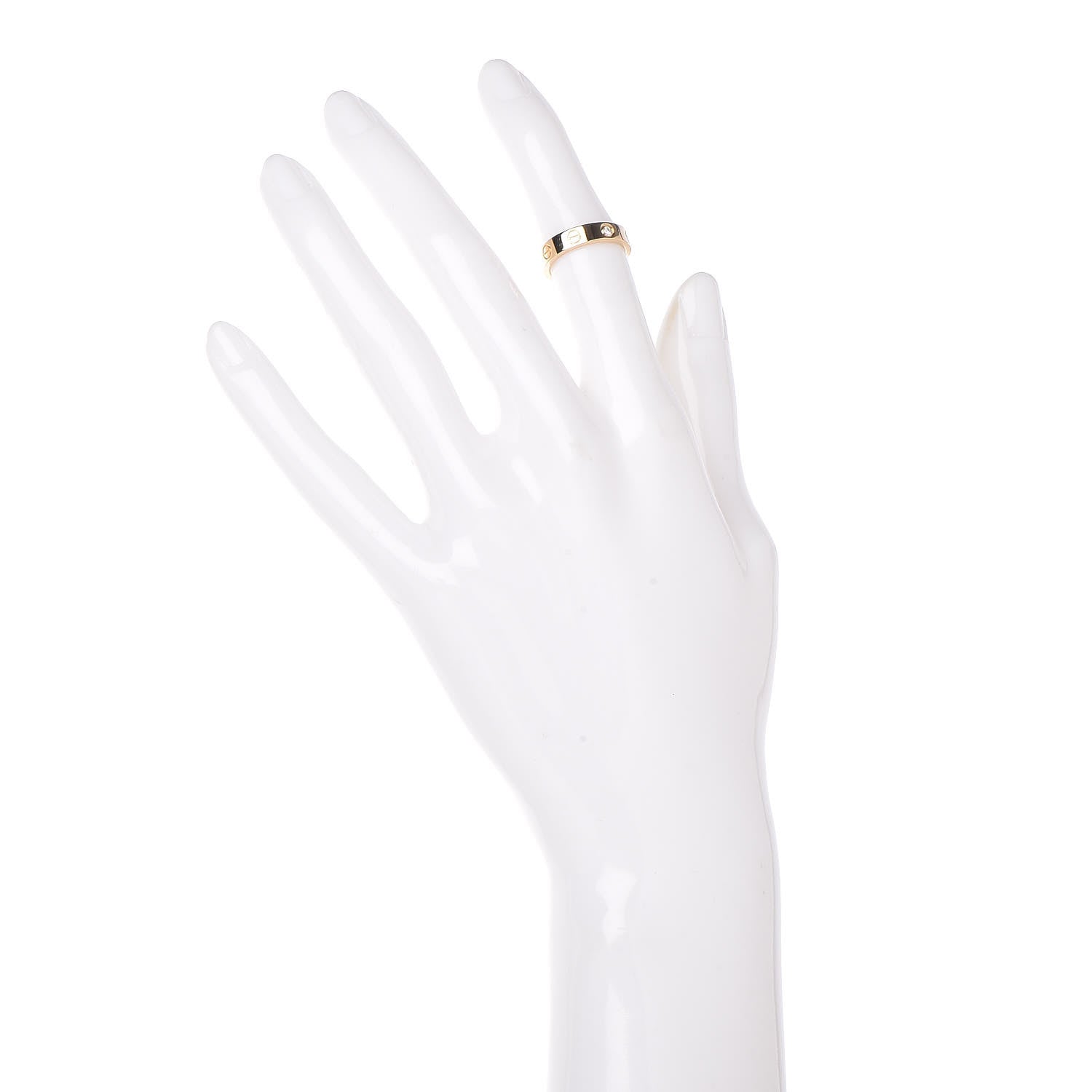Cartier 18K Yellow Gold Diamond 4mm LOVE Wedding Band Ring 47 4 2 of 4