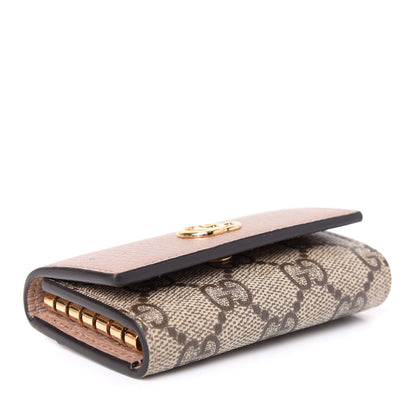 Gucci Dollar Calfskin GG Supreme Monogram GG Marmont 6 Key Holder Case Porcelain Rose Beige Ebony 4 of 7