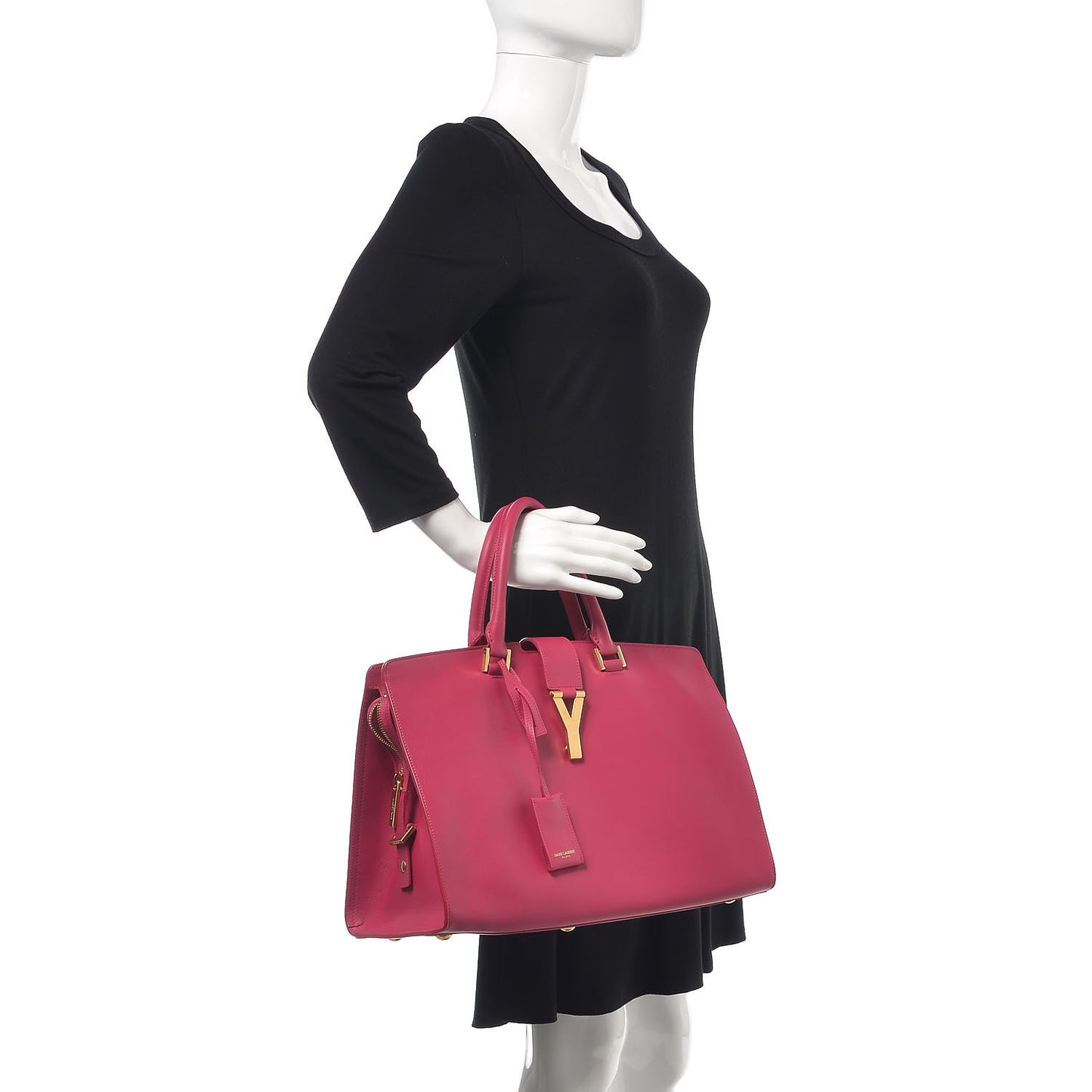 Calfskin Medium Classic Y Cabas Fuchsia
