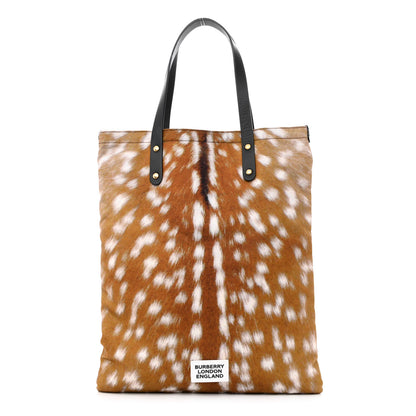 Burberry Nylon Deer Print Flat Tote Bag Black Brown 1 of 11