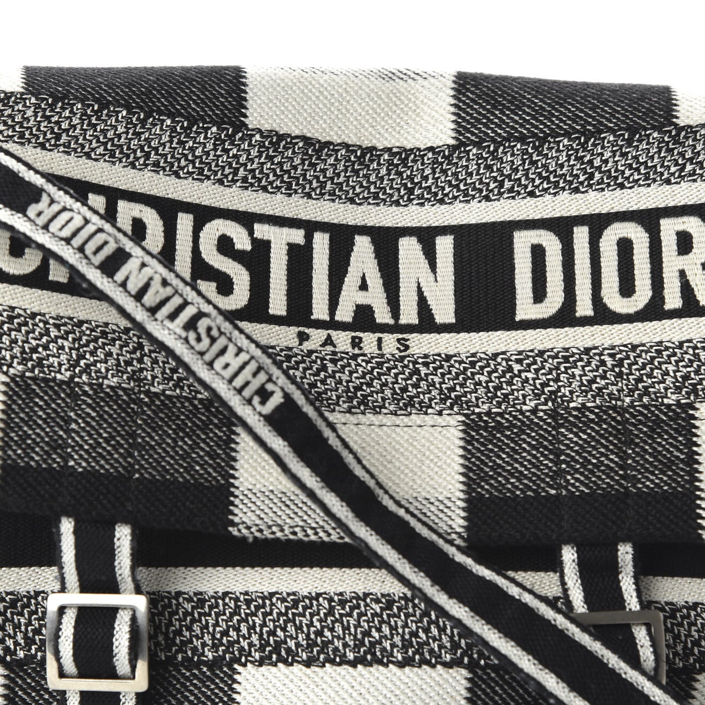 Canvas Tartan Diorcamp Messenger Black White