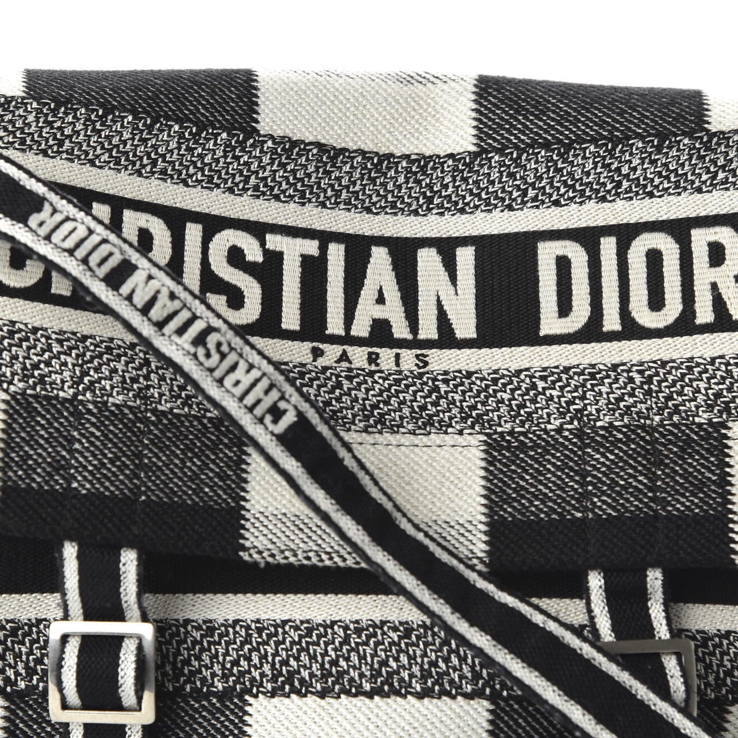 Christian Dior Canvas Tartan Diorcamp Messenger Black White 8 of 8