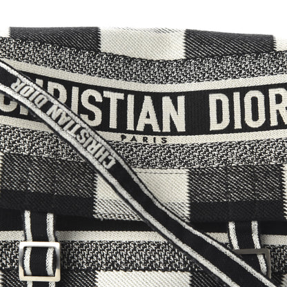 Christian Dior Canvas Tartan Diorcamp Messenger Black White 8 of 8