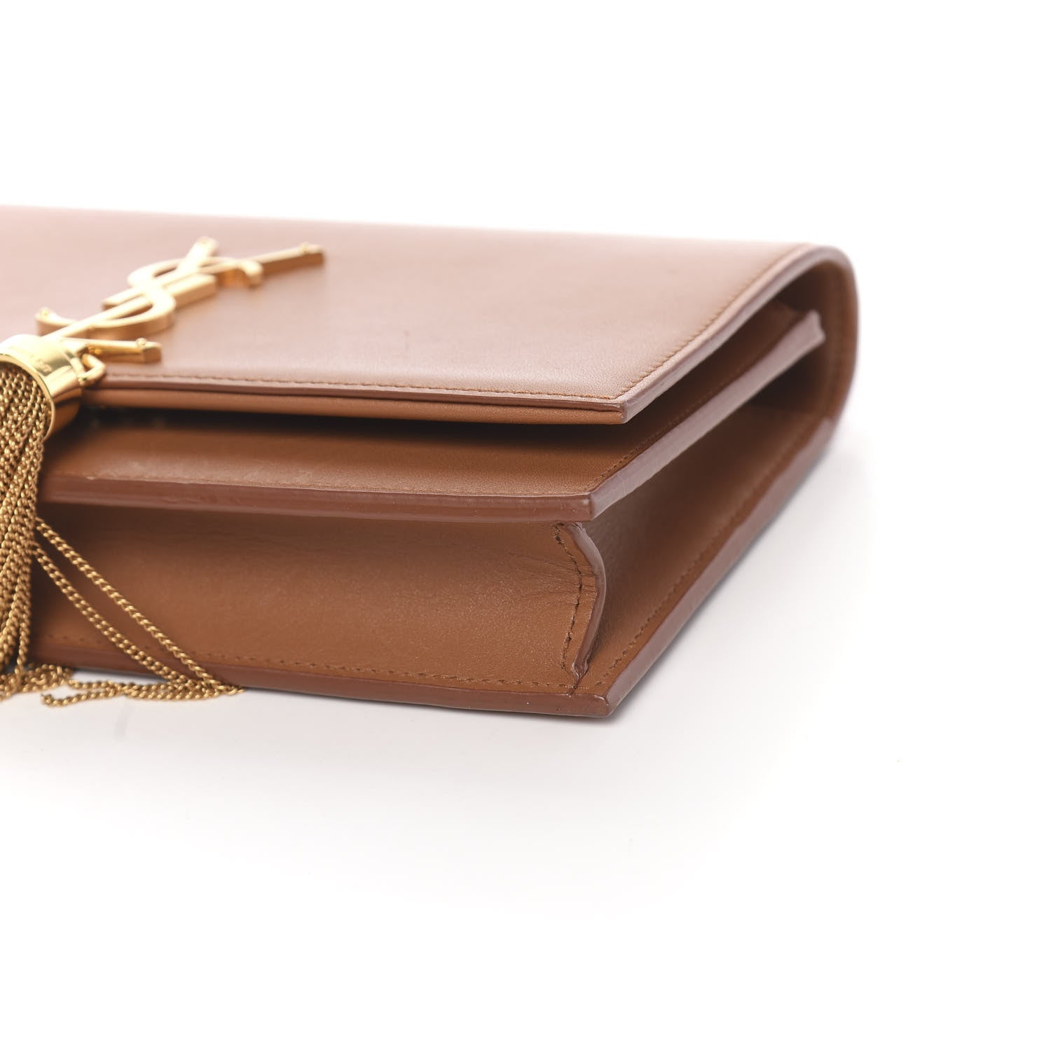Saint Laurent Smooth Calfskin Classic Monogram Kate Tassel Chain Wallet Brown 9 of 11