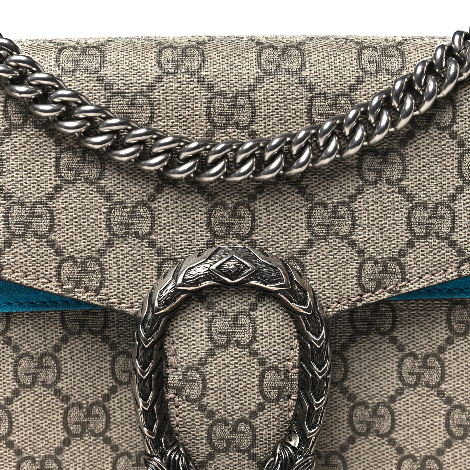 Gucci GG Supreme Monogram Small Dionysus Shoulder Bag Bright Turquoise 8 of 10