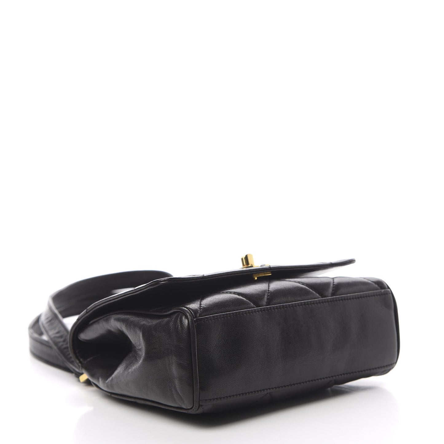 Lambskin Quilted CC Shoulder Bag Black