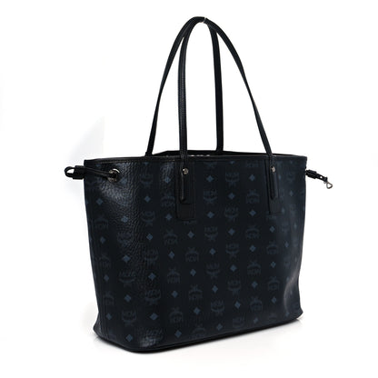 MCM Visetos Medium Reversible Shopping Tote Black 4 of 17