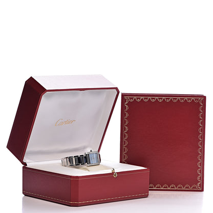 Cartier 18K White Gold Diamond 20mm Tank Francaise Quartz Watch Blue 7 of 7
