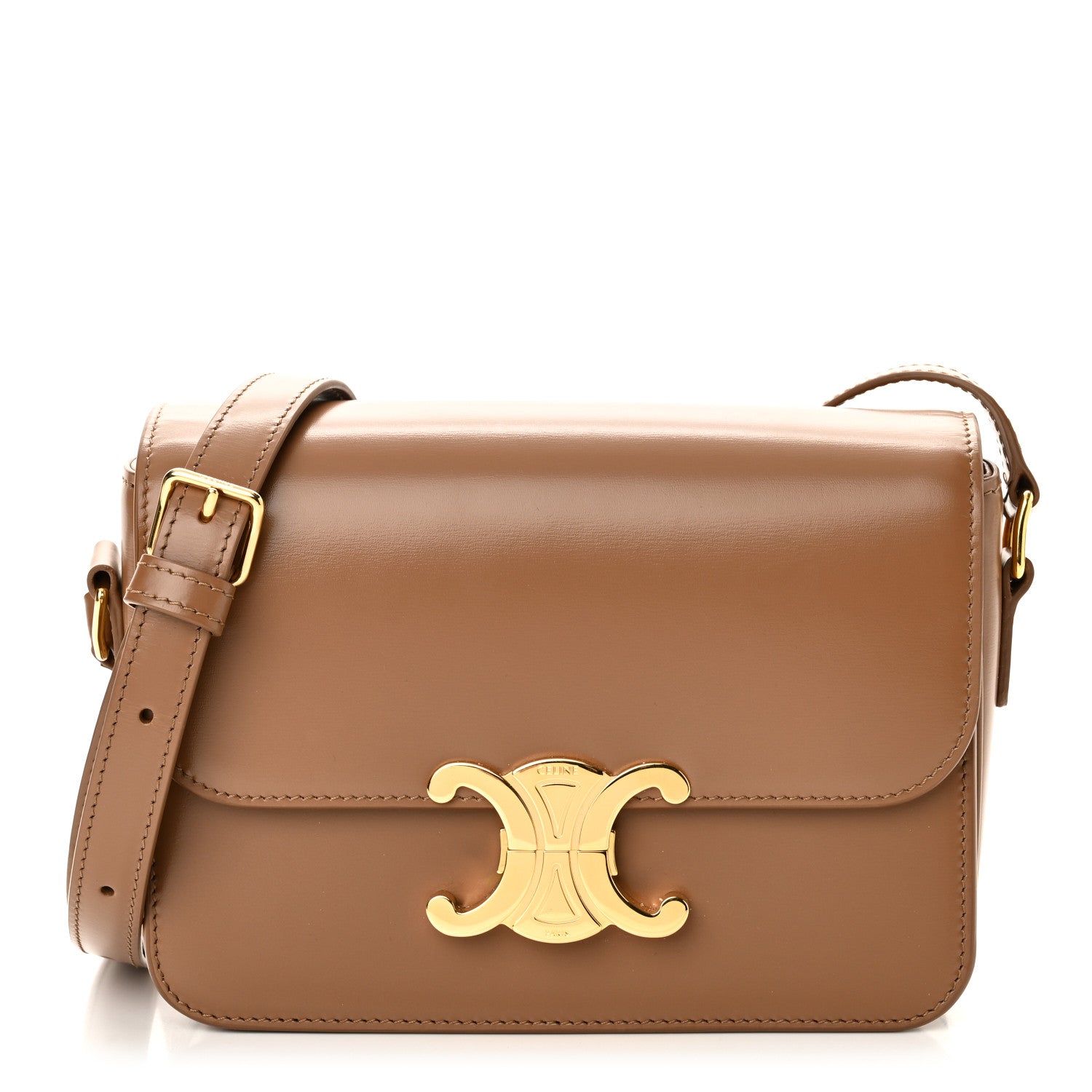Celine Shiny Calfskin Teen Triomphe Bronze 1 of 11