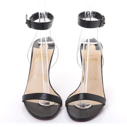 Christian Louboutin Shiny Nappa PVC Jonatina 100 Sandals 39 Black 2 of 9