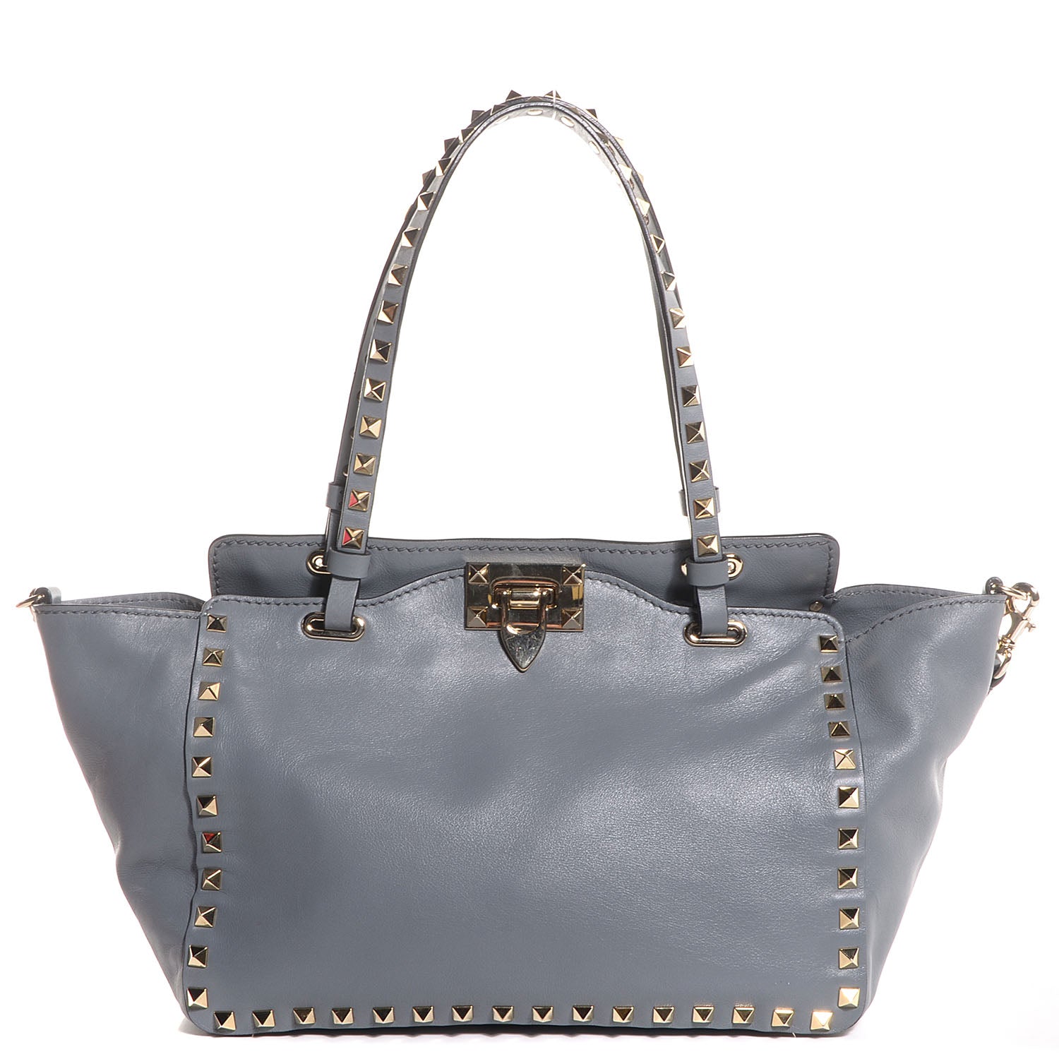 Valentino Garavani Vitello Small Rockstud Tote Grey 1 of 8