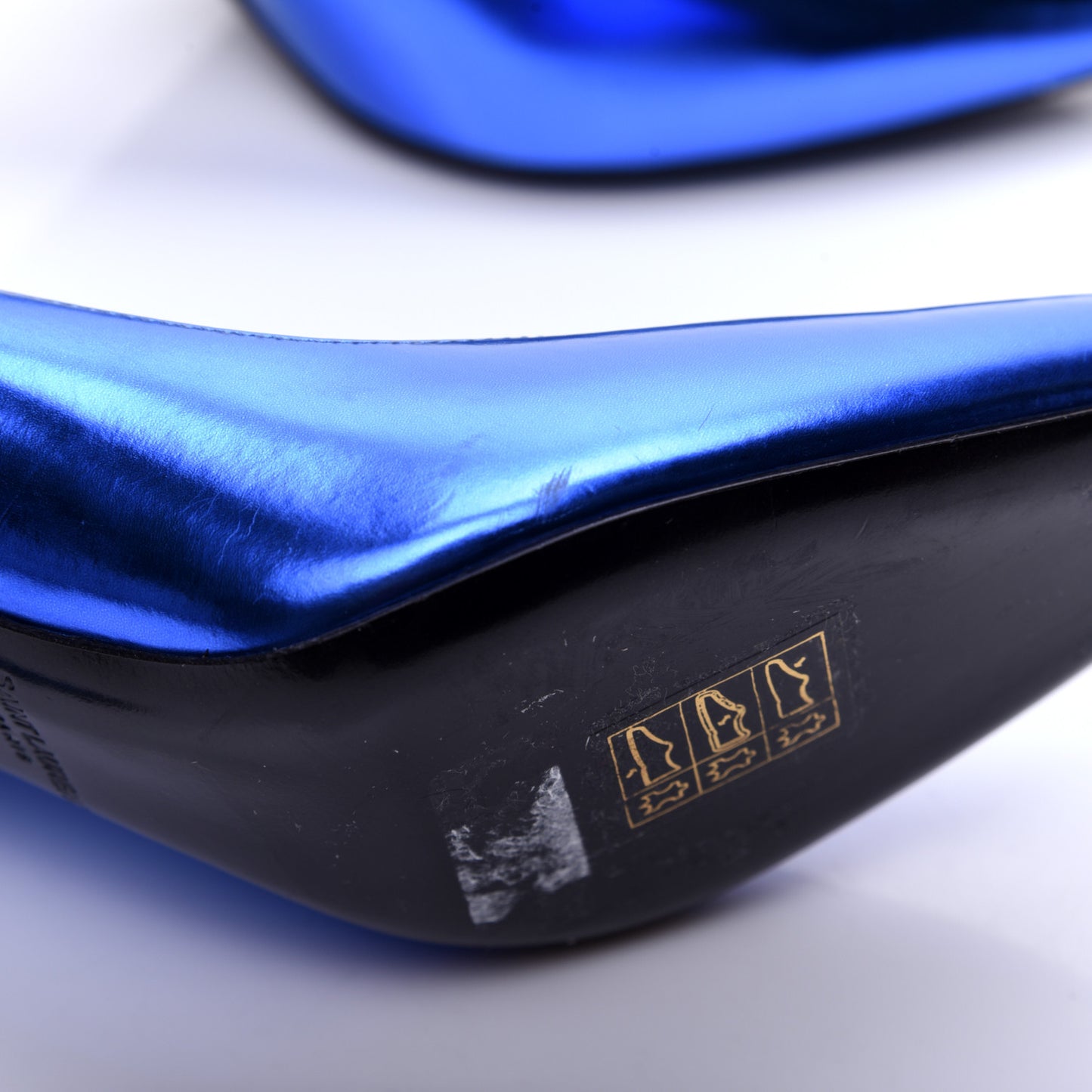Metallic Calfskin Kiki 85 Pumps 37 Blue