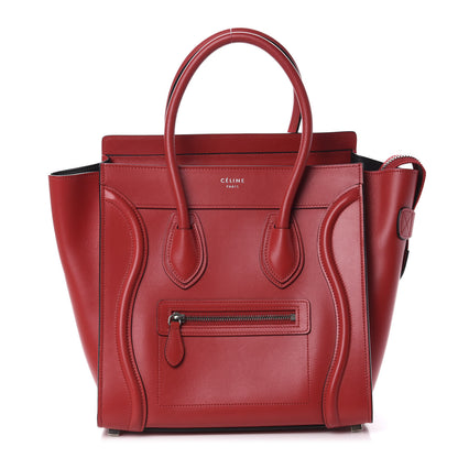 Celine Smooth Calfskin Micro Luggage Red 1 of 9