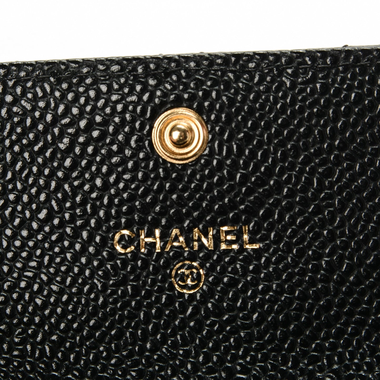 Caviar Quilted Flap Card Holder Black
