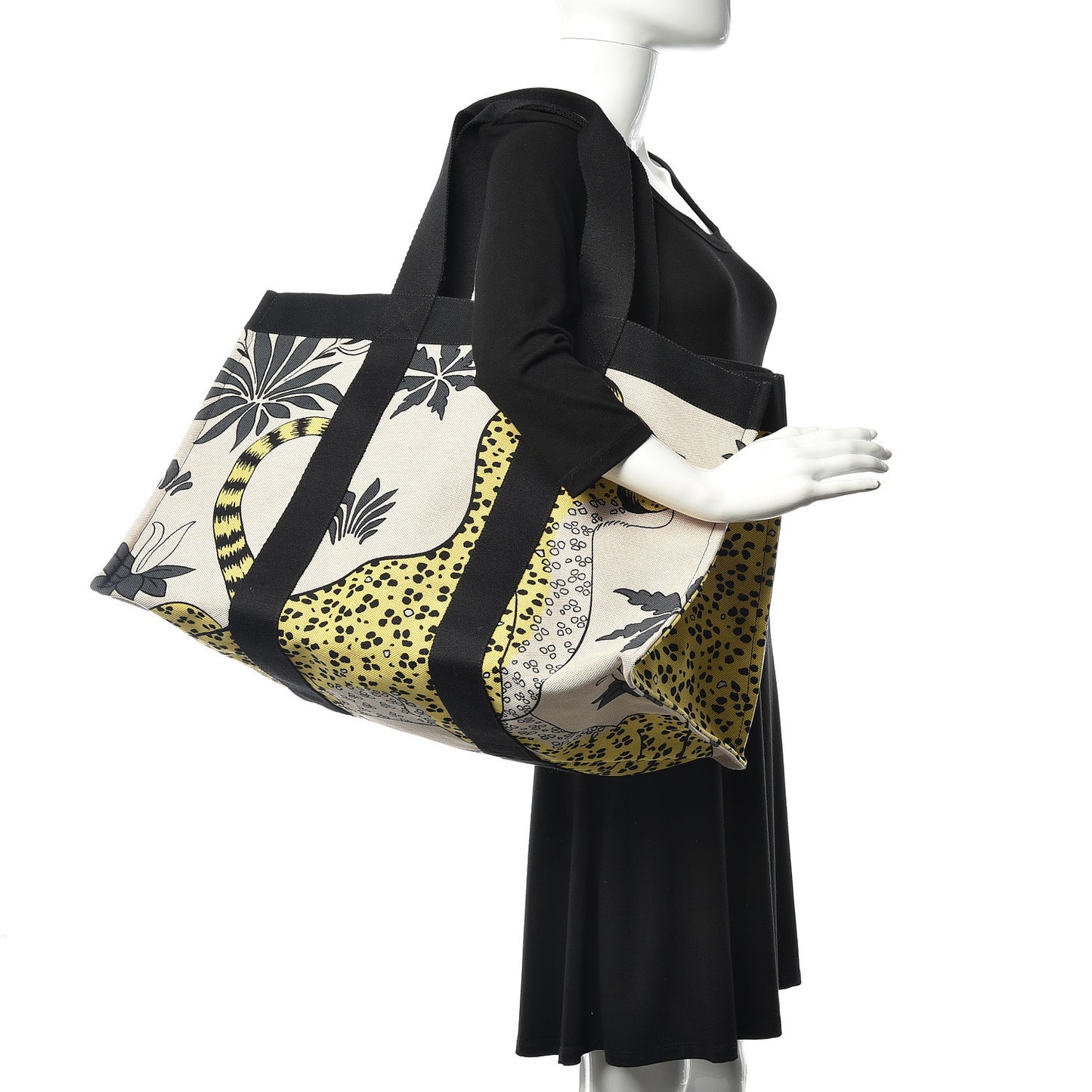 Cotton Canvas Leopard Beach Bag