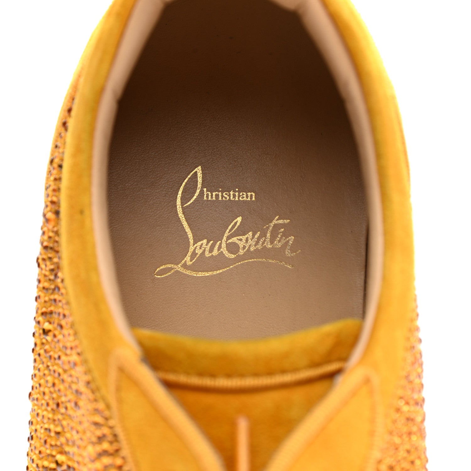 Christian Louboutin Calfskin Veau Velours Strass Louis Junior Flat Sneakers 41 Topaz 7 of 17