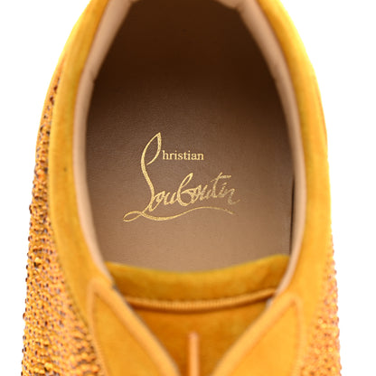 Christian Louboutin Calfskin Veau Velours Strass Louis Junior Flat Sneakers 41 Topaz 7 of 17