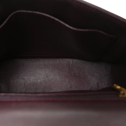 Chanel Lambskin Cross Stitch Small Coco Handle Flap Burgundy 5 of 10