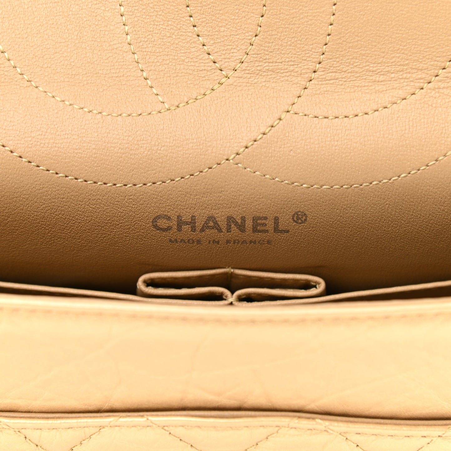 Metallic Aged Calfskin Quilted 2.55 Reissue 227 Flap Gold