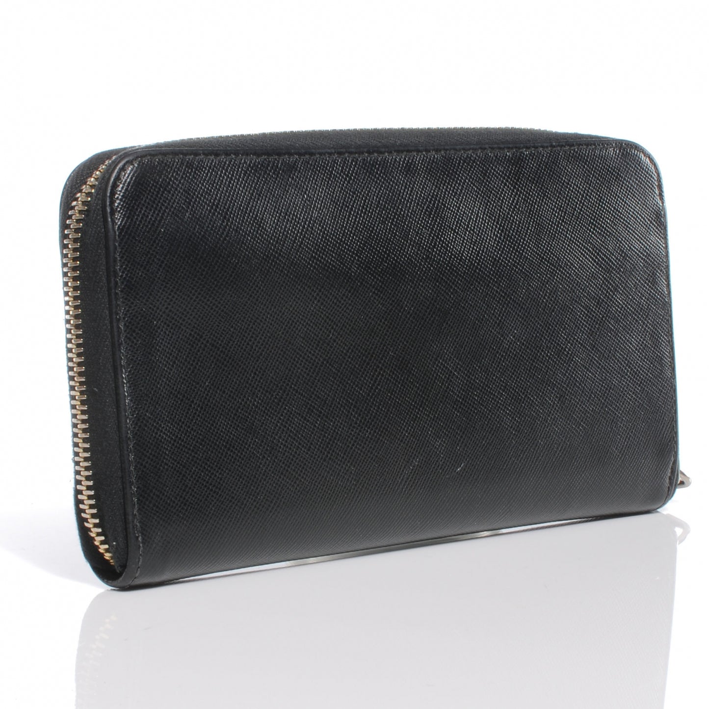 Saffiano Zip Around Wallet Nero Black